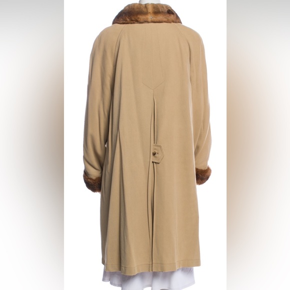 Marisa Minicucci Fur Trim Trench Coat Size 8 - Picture 10 of 12